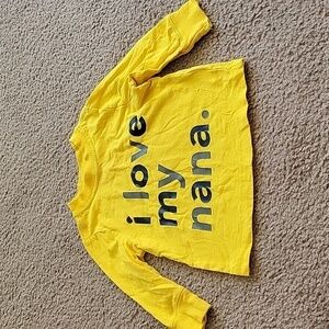 $3 IF BUNDLED Yellow Kids Shirt with 'I Love My Nana' Print